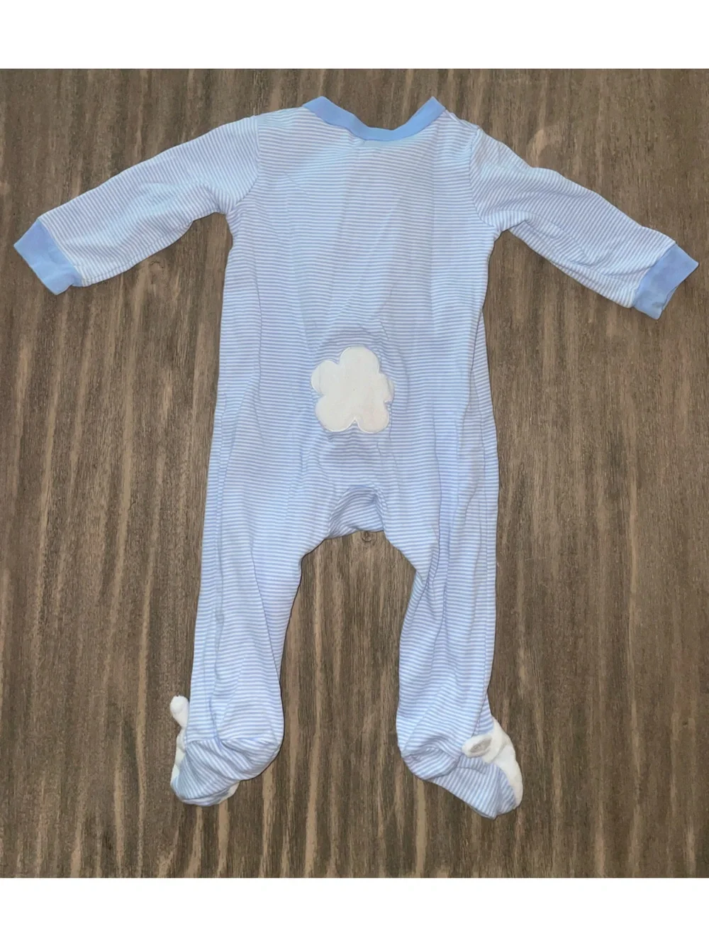 Carter's Light Blue Striped Bunny Footed One-Piece